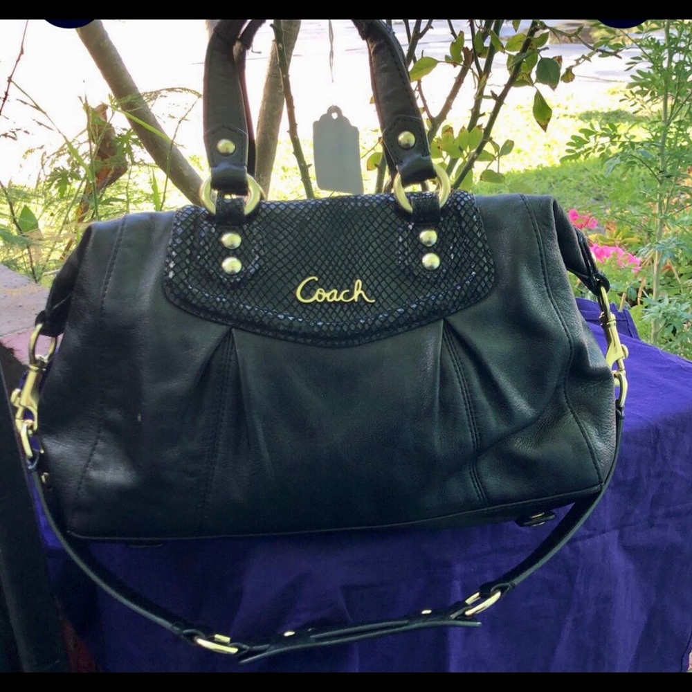 Coach Ashley Classic Black Leather Handbag